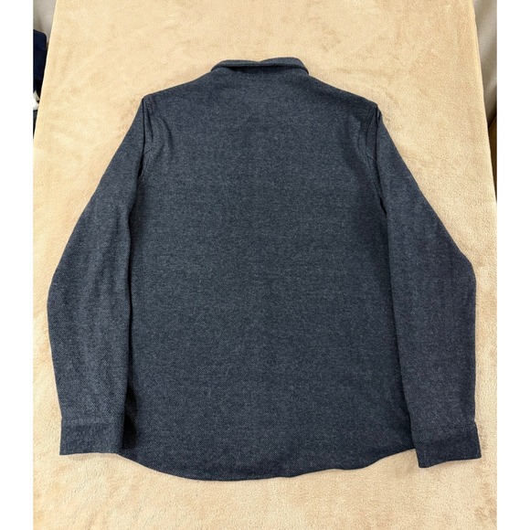 7 Diamonds Generation soft flannel shirt jacket Men's Size Medium Blue Grey EUC - Picture 6 of 9